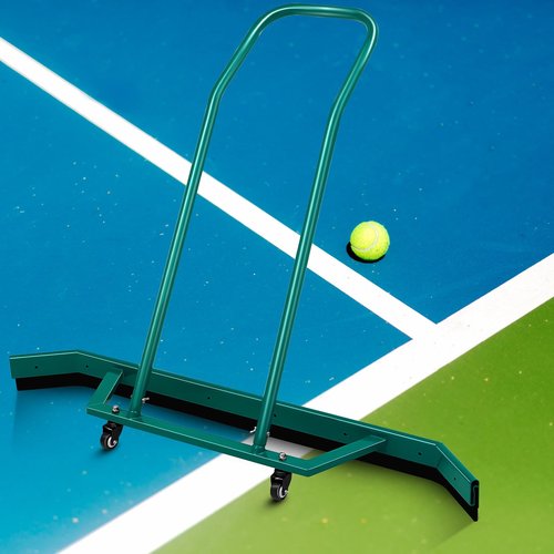 Leyndo Sport Tennis Court Squeegee 55.1x9.5x46.5 Inches Floor Squeegee Heavy Duty with Handle Aluminium Alloy, Green Wheel Commercial Water Remover Professional Accessories Squeegee Broom