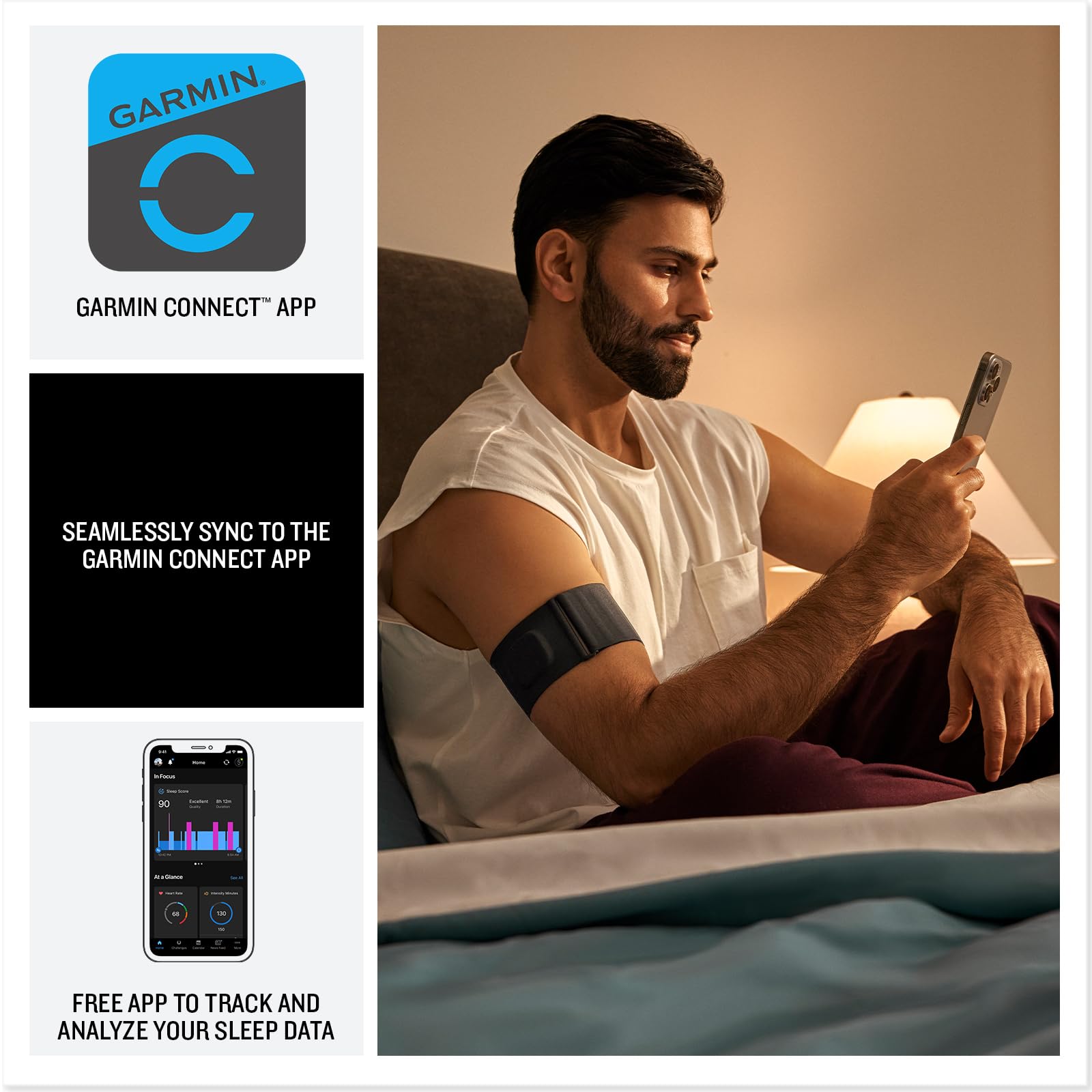 Garmin Index Sleep Monitor, Smart Sleep Band with Advanced Sleep Tracking and Recovery Metrics, L-XL