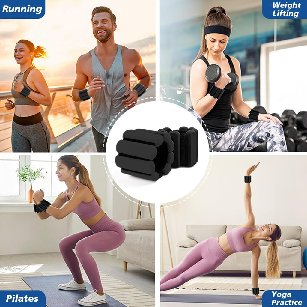 Skiennix Adjustable Wrist and Ankle Weights - 2 Pack (1lb Each) for Pilates, Gym, Yoga & Strength Training