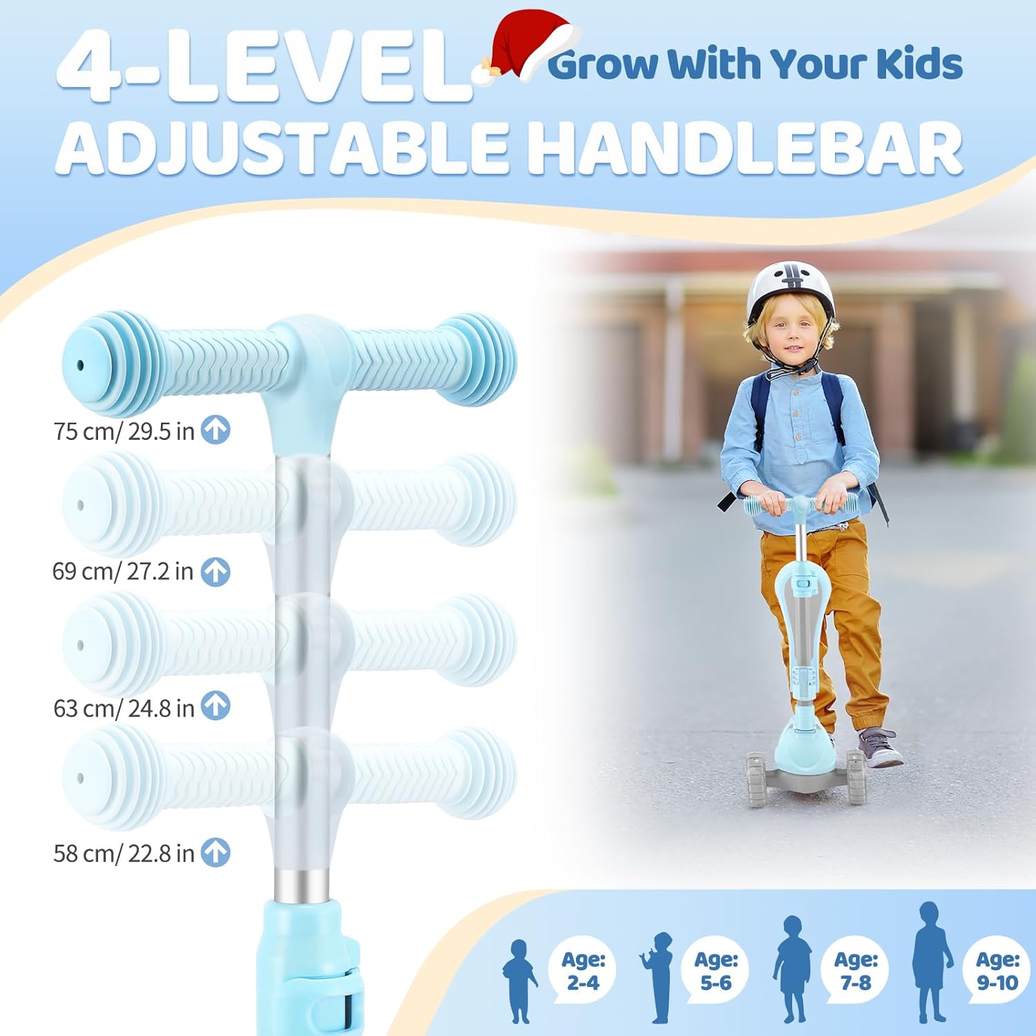 Skiennix Kids Scooter - 2-in-1 Kick Scooter with LED Light-Up Wheels | Adjustable Heights for Ages 2-8