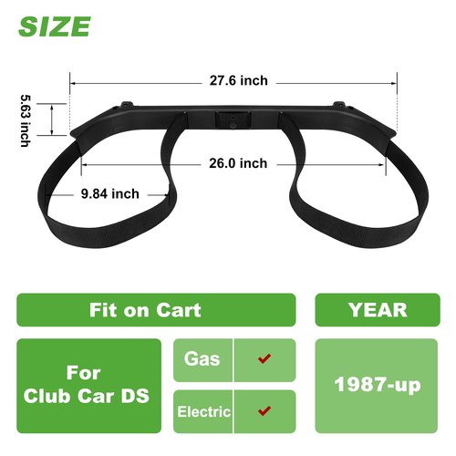 10L0L Golf Bag Attachment for 1987-Up Club Car DS Gas & Electric, Golf Bag Holder Bracket Rack Assembly for Rear Seat - OEM 1013935
