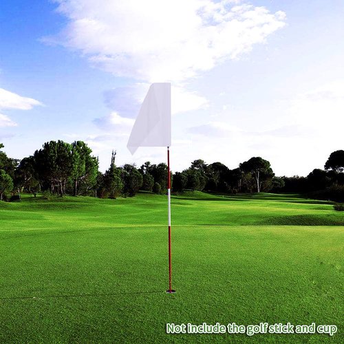 Golf Flag, Solid and Nylon Training Putting Green Flag, Indoor Outdoor Backyard Garden Portable Target Flags, 19.7inch*13.4inch (White)