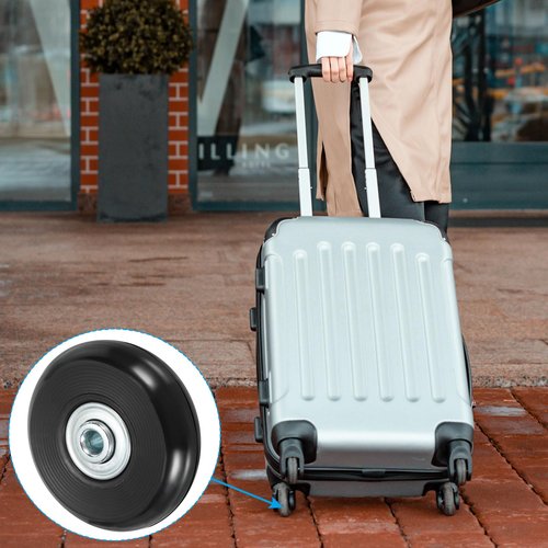 PATIKIL 54x18mm Luggage Suitcase Replacement Wheels, Set of 2 PU Swivel Caster Wheels Repair Kit with Screws and Washers for Trolley Box