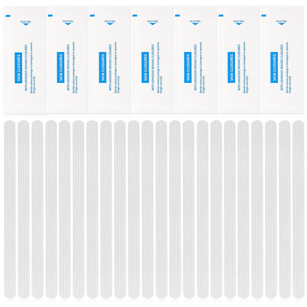 Timgle 60 Skin Closure Strips Adhesive 1/4 x 4 Inch/ 6 x 100 mm for Closing Supporting Cuts Suture, 12 Packs of 5 Strip
