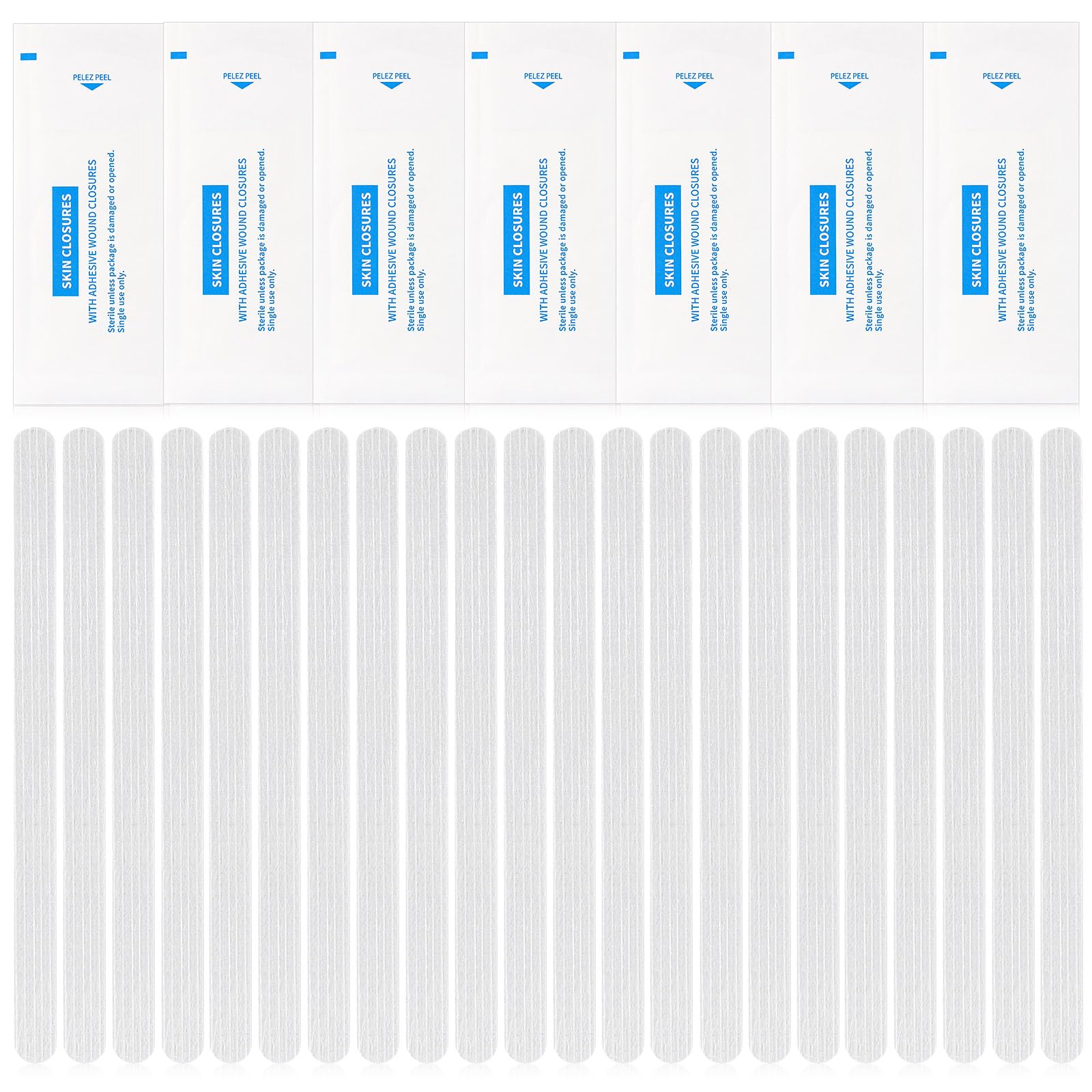 Timgle 60 Skin Closure Strips Adhesive 1/4 x 4 Inch/ 6 x 100 mm for Closing Supporting Cuts Suture, 12 Packs of 5 Strip