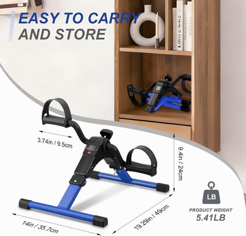 Folding Pedal Exerciser - Mini Under Desk Bike with LCD Display for Arms & Legs Workout | Portable Fitness Machine for Adults & Seniors