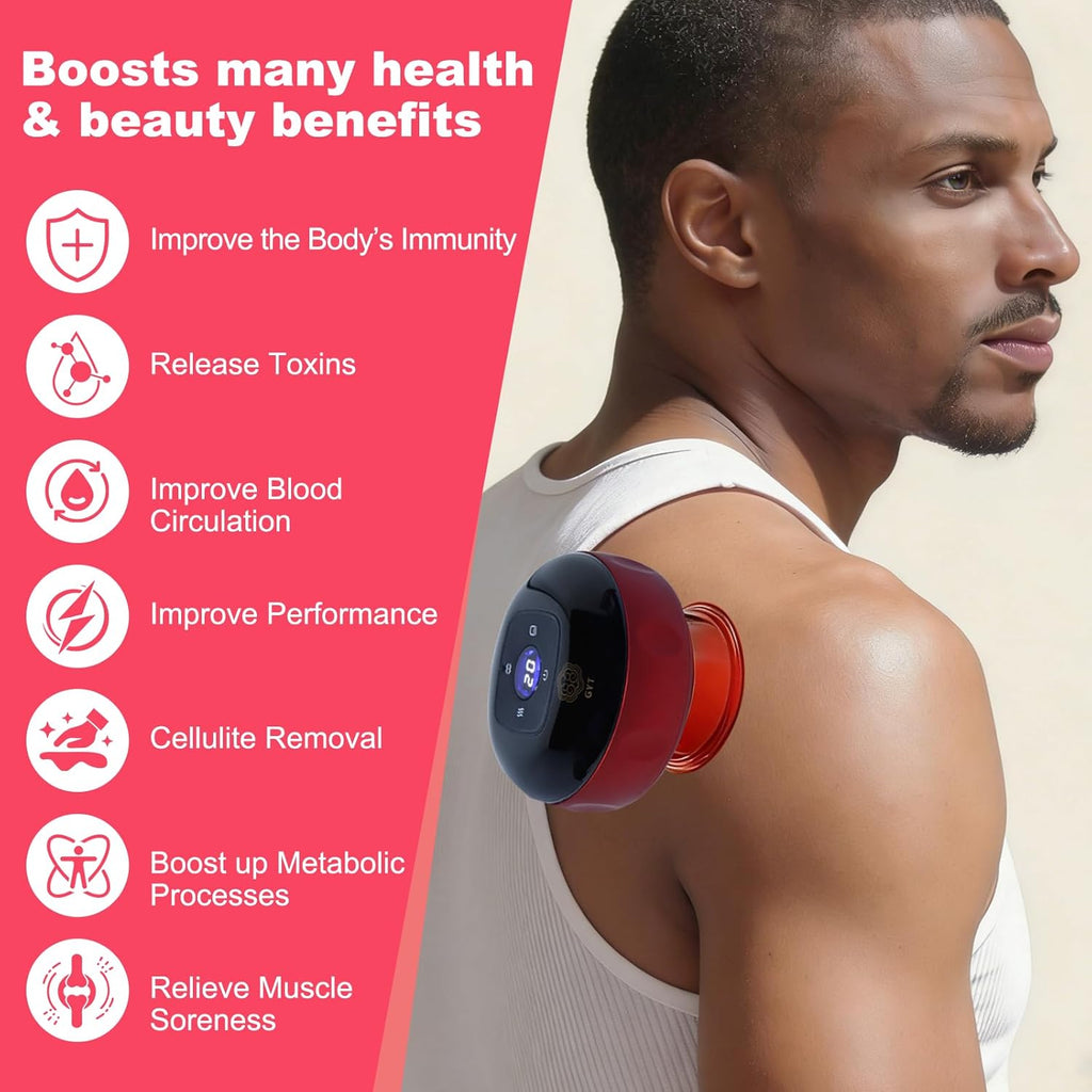 Skiennix 6-in-1 Cupping Set - Electric Cupping Therapy Massager with Heat & Red Light | Portable Pain Relief Device