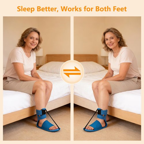 Plantar Fasciitis Night Splint, Night Splint for Plantar Fasciitis Women & Men, Adjustable Straps Stretch the Plantar Fascia, Helps Relieve Heel & Morning First Step Pain, Soft & Breathable, Blue