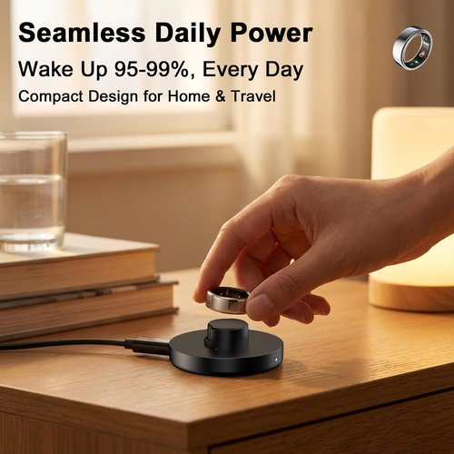 Underhub Compatible with Oura Ring Gen (Size 9) Charger Fast Charging Dock with Infrared Sensing, Auto Stop Protection, Indicator, Non-Slip Base, Charger for Smart Ring Includes 59 Inch USB-C Cable