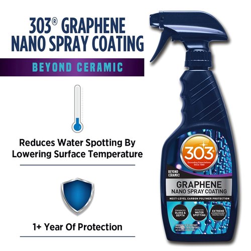 303 Products Graphene Nano Spray Coating - Water Repellent & UV Resistant Car Detailing Spray, 15.5oz