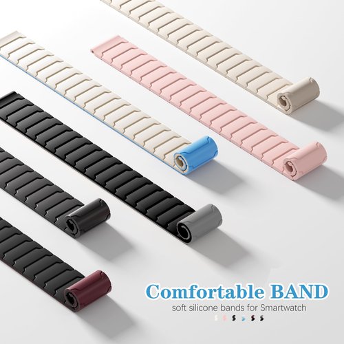 Magnetic Sport Band for Garmin Venu 3S/Venu 4 41mm/Venu 2S/Vivoactive 4S/Vivomove 3S, 18mm Silicone Loop Strap Wristband for Forerunner 255S/265S Man Woman