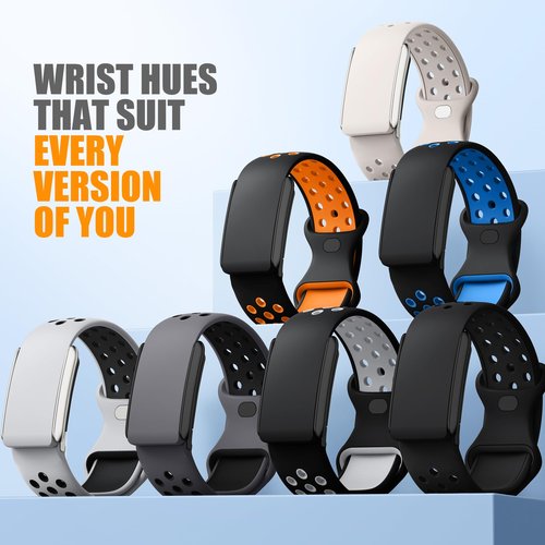 Spapoy Silicone Sport Band Compatible with Whoop 5.0 Bands for Men Women, Soft Breathable Adjustable Waterproof Replacement Wristbands for Whoop 5.0 One, Peak and Life [Not for Gen 4]