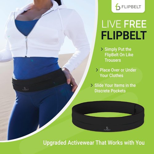 FlipBelt Classic Running Belt - Comfortable Fanny Pack for Men & Women | Perfect for Active Lifestyles