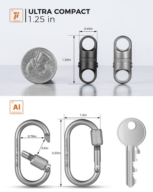 FEGVE Quick Release Magnetic Keychain, Strong Magnet Detachable Key Chain, Easy Pull Apart Key Holder for Car Keys, Outdoor (1, Matte)