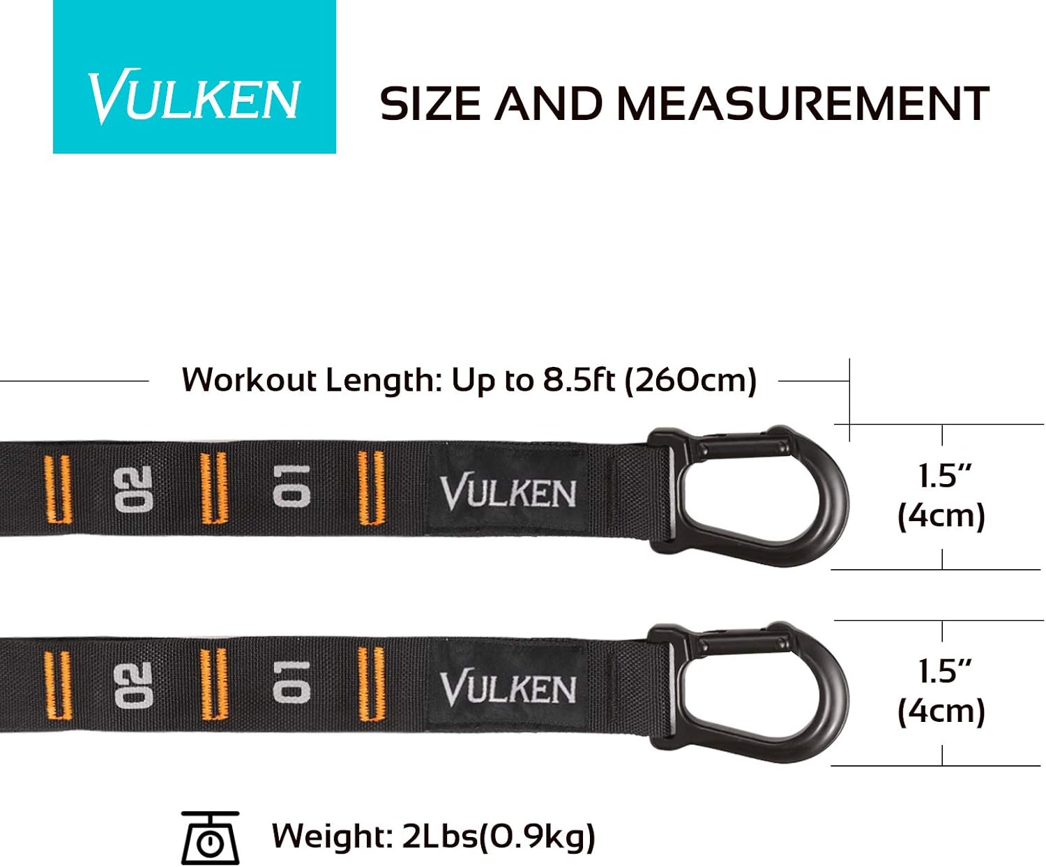 Vulken Adjustable Gymnastic Rings Straps - Quick Hook System for Easy Setup | One Pair