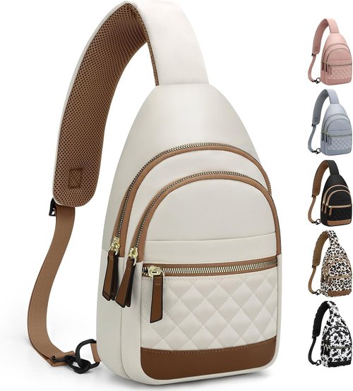 Capolo Sling Bag - Waterproof Crossbody Bag for Men & Women | Trendy Fanny Pack in Beige, Medium Size
