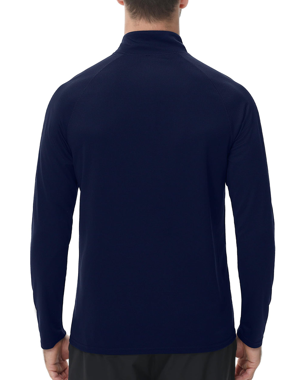 Roadbox UPF 50+ Long Sleeve Shirts for Men - Quarter Zip Pullover Quick Dry Rash Guard for Running Golf Fishing Workout Navy Blue