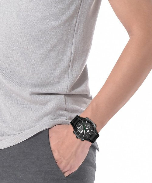 Lacoste LC33 Men's Analog-Digital Watch - TR90 Case, World Clock & Stopwatch - Stylish 45mm Timepiece