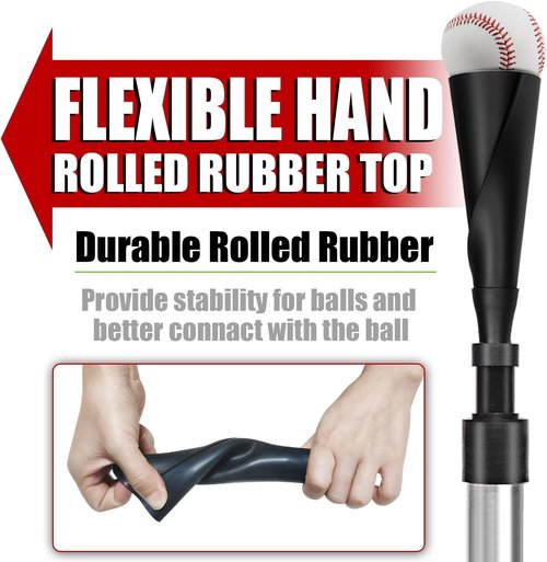 LOMGWAYS Baseball Batting Tee - Height Adjustable 23"-37" | Premium Portable Design with Heavy-Duty Base