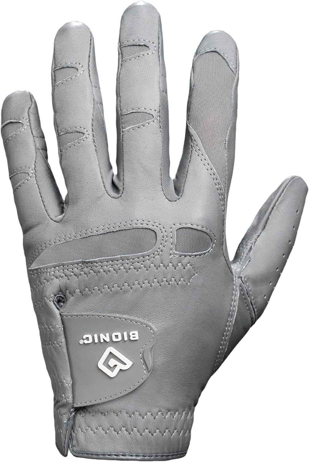 Bionic Men's StableGrip 2.0 Golf Glove - Premium Cabretta Leather in Grey for Ultimate Comfort
