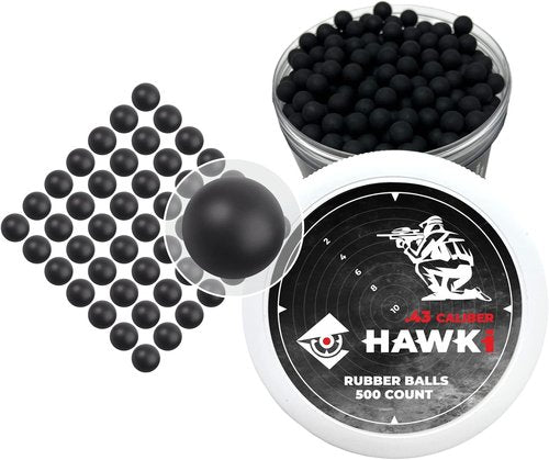 Hawki Rubber Balls - Reusable .50/.43 Cal Soft Training Balls for Less Lethal Paintball Guns