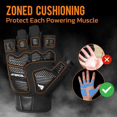 ATERCEL Gym Workout Gloves - Lightweight Weight Lifting Gloves with Excellent Grip for Men & Women | Ideal for Training, Cycling & Climbing