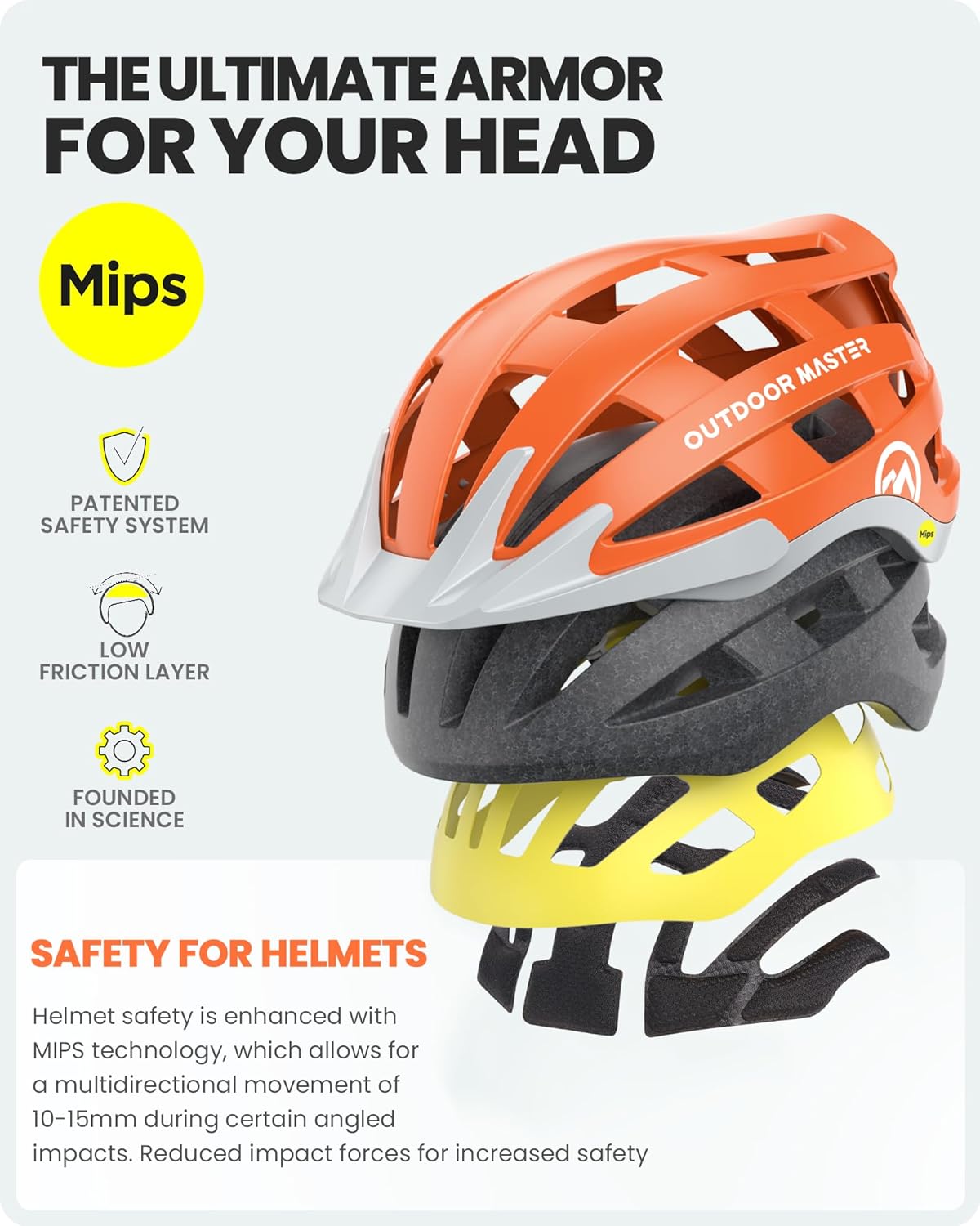 OutdoorMaster Gem II MIPS Bike Helmet - Lightweight Cycling Protection with Light for Youth & Adults