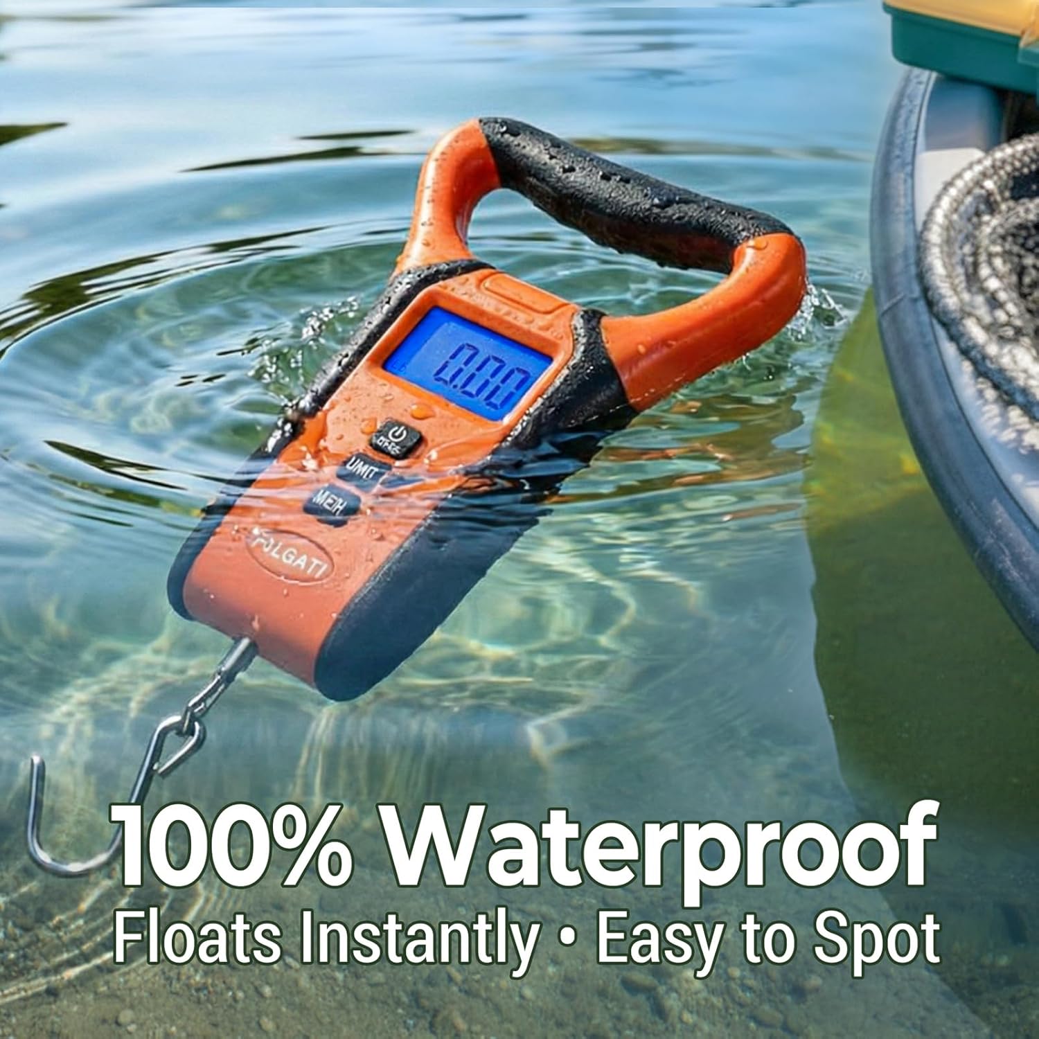 Skiennix Fish Scale - Waterproof Digital Weighing Scale with Backlit LCD Display, 110lb Capacity & Carry Case