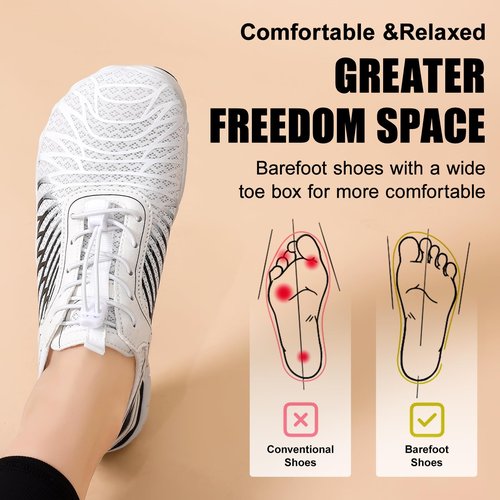 FUNWINK Hike Barefoot Shoes for Womens Men Wide Toe Water Shoes Flexible Lightweight Daily Wear Walking Shoes Unisex,Designed for Walking,Running&Swimming Tan
