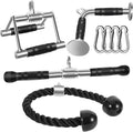 Tricep Press Down Cable Machine Attachment - Double D Handle & V Bar for Home Gym Workouts