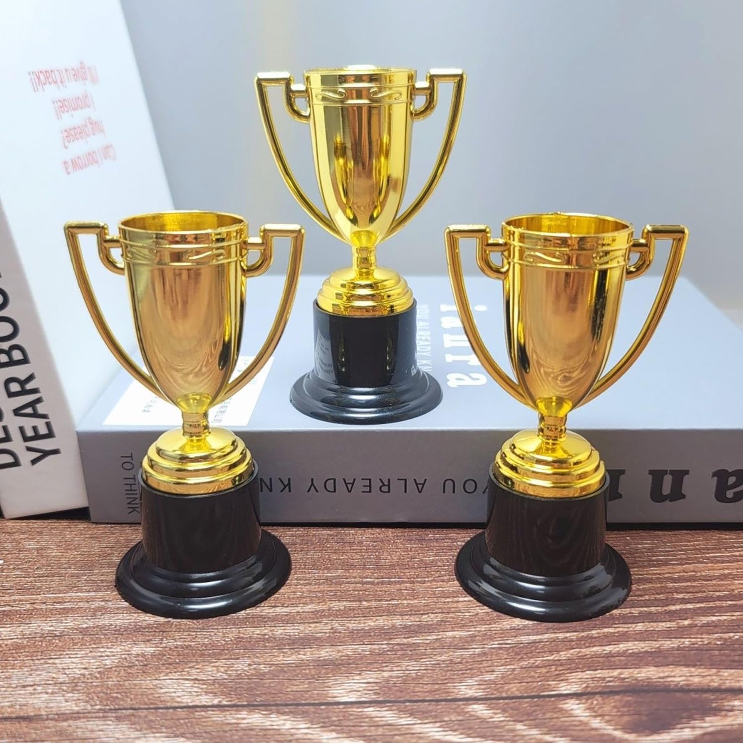 YYaaloa Mini Gold Trophy Cups - 6 Pack 4-Inch Awards for Parties, Sports Tournaments & Competitions