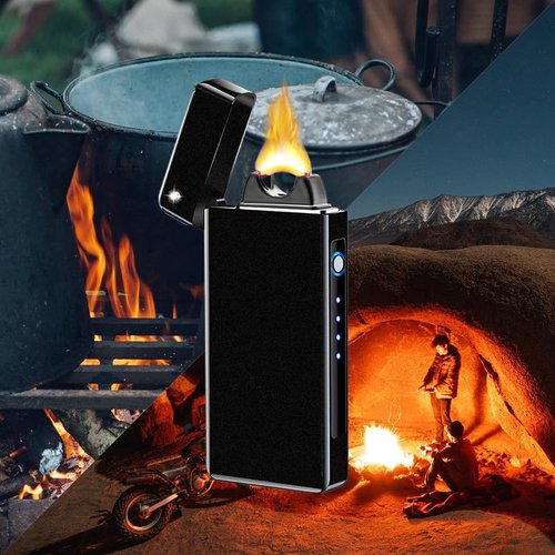 GADATOP Arc Plasma Flame Lighter - USB Rechargeable Windproof Electric Lighter | Matte Black Finish