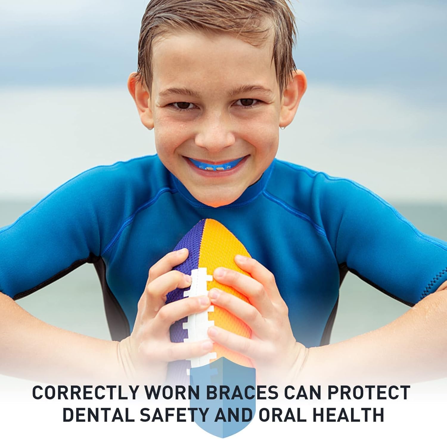 Skiennix Kids Mouth Guard - Durable Sports Braces for Football, MMA, Boxing & More | Blue with Case