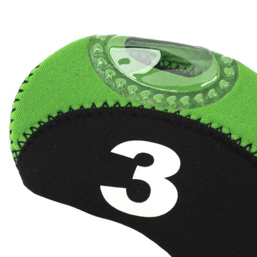 Topyond 12 PCS Golf Club Head Covers, Iron Pole Numbered Club Protective Head Covers for Men Women, Golf Iron Covers Fit for Most Standard Irons(Black Green)