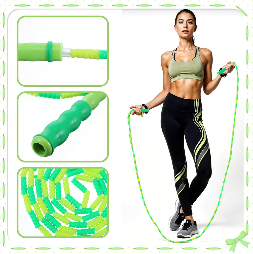 Skiennix 16 Pack Jump Ropes - Adjustable 9.2 Feet Soft Beaded Skipping Ropes for Adults & Kids | Ideal for Workouts & Weight Loss