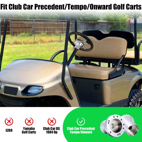 Club Car Golf Cart Steering Wheel Adapter Fit Club Car Precedent/Tempo/Onward Golf Carts Steering Wheel Mounting Adapter Hub, Fits 5/6 Hole Golf Cart Steering Wheel (Silver)