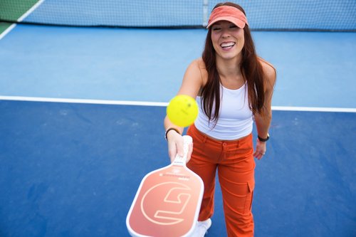 Gamma Rainmaker Pickleball Paddle – Lightweight, Large Sweet Spot, Microbead Carbon Fiber Face for Spin & Control, Vibration Dampening Handle, Customizable Swing Weight – Orange