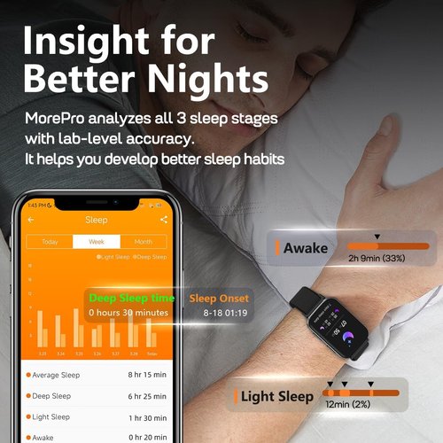 MorePro Smart Fitness Tracker - Advanced Health Monitoring Smartwatch for Active Lifestyles