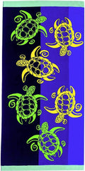 Kaufman Beach Towels - 100% Soft Plush Cotton Velour | Quick-Dry Large 30'' x 60'' Towel (SWM Turtles)