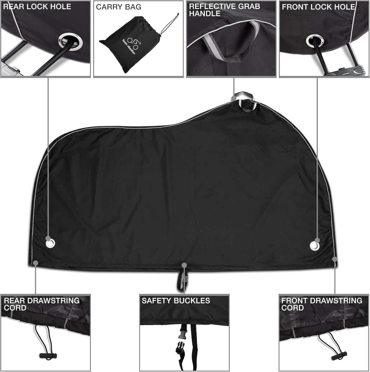TeamObsidian Bike Cover - Heavy-Duty Waterproof Storage for 1-3 Bikes | All-Season Protection