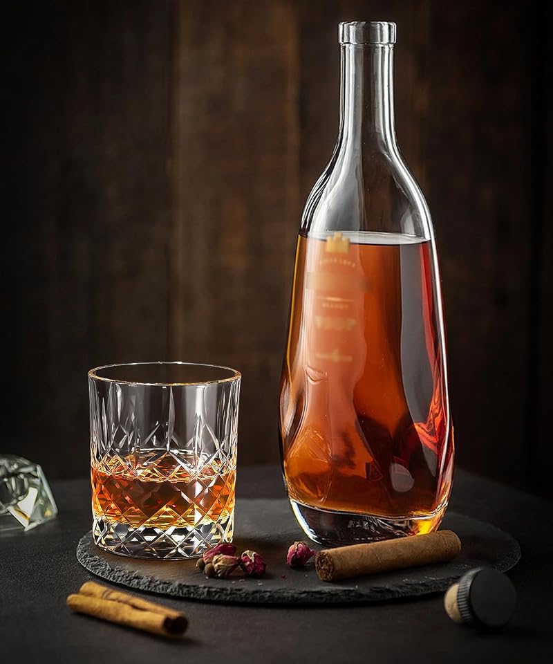 Shoshin Premium Hand-Cut Whiskey Glasses Set of 4 - 13 oz Classic Gift Box