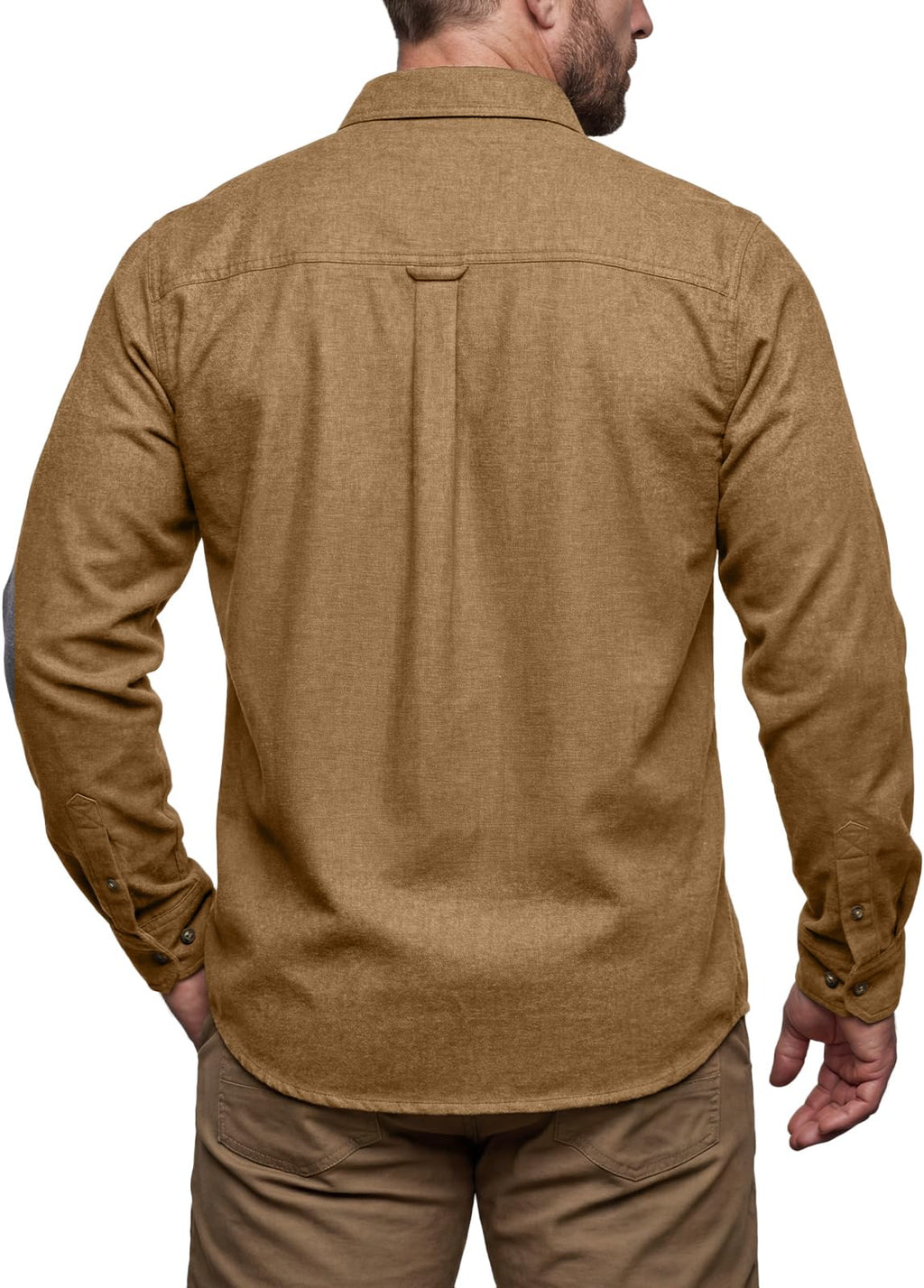 CQR Men's 100% All Cotton Button Down Flannel Shirts, Long Sleeve Brushed Warm Soft Casual Outdoor Plaid Shirt, Corduroy Wheat Brown, X-Small
