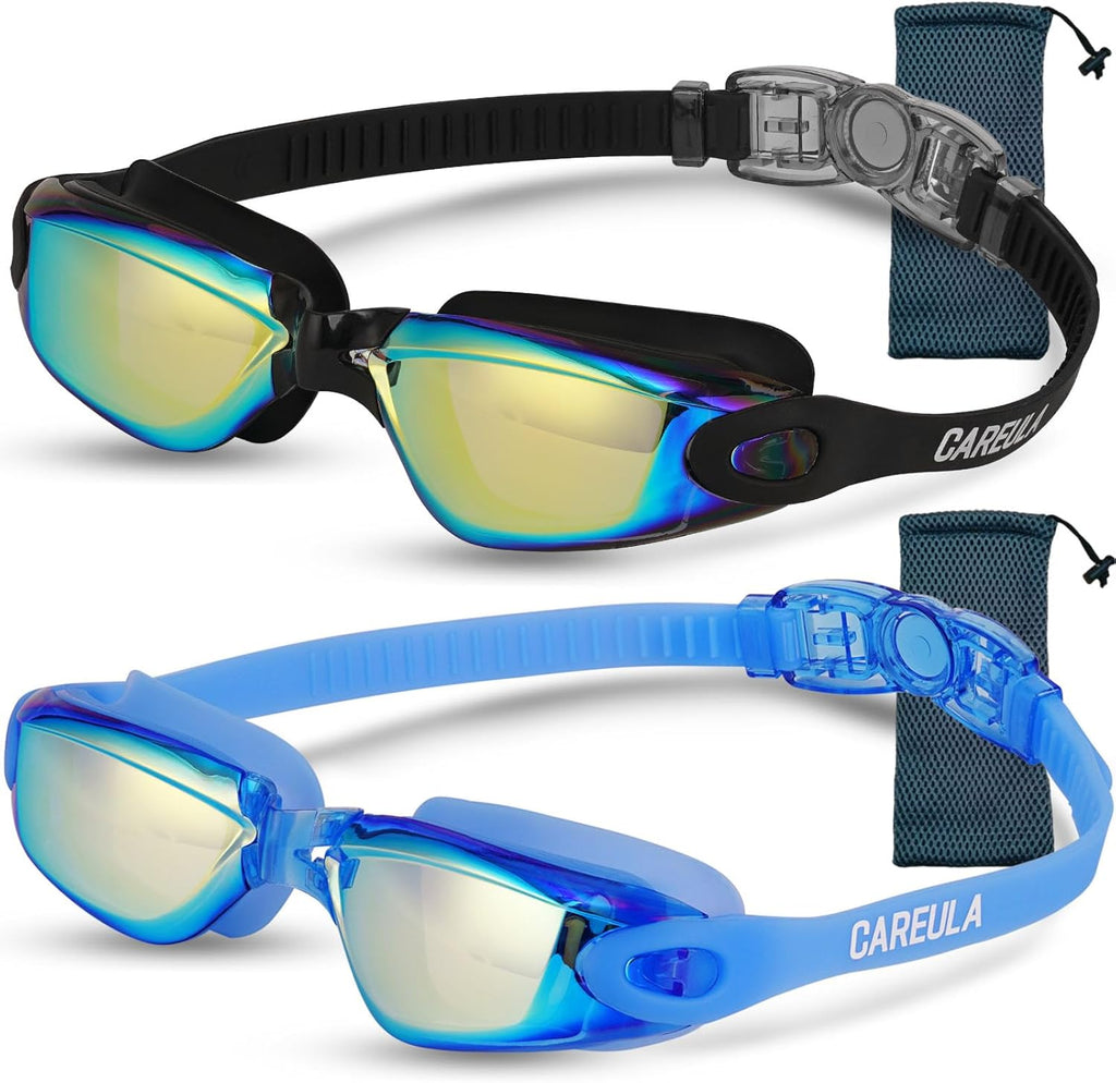 Skiennix Kids Swim Goggles - Anti-Fog Swimming Goggles for Ages 3-14 | 2 Pack for Boys & Girls