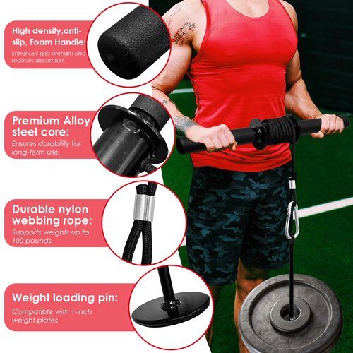 Socpuro Wrist and Forearm Blaster Exerciser, Forearm Strengther Wrist Roller Trainer for Wrist/Arm Training Workout (Nylon Rope)