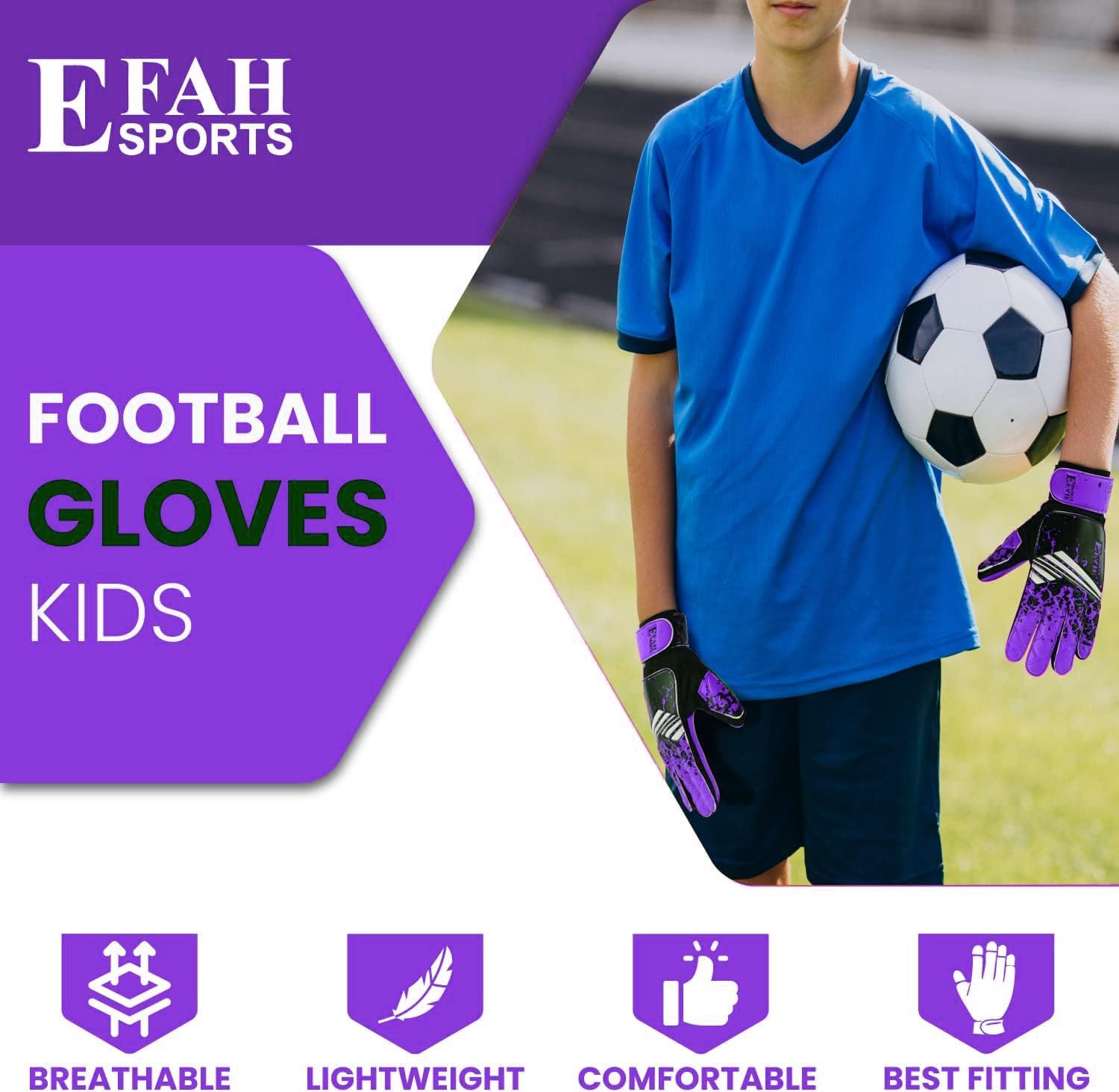 Skiennix Soccer Goalkeeper Gloves - Strong Grip for Kids & Youth Football | Durable & Comfortable