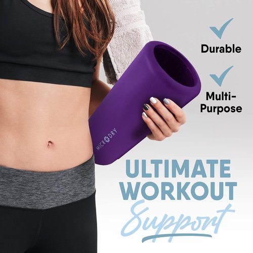 MICRODRY Deluxe Foam Back Roller - Muscle Relief & Deep Tissue Massage - 13x5.3, Purple