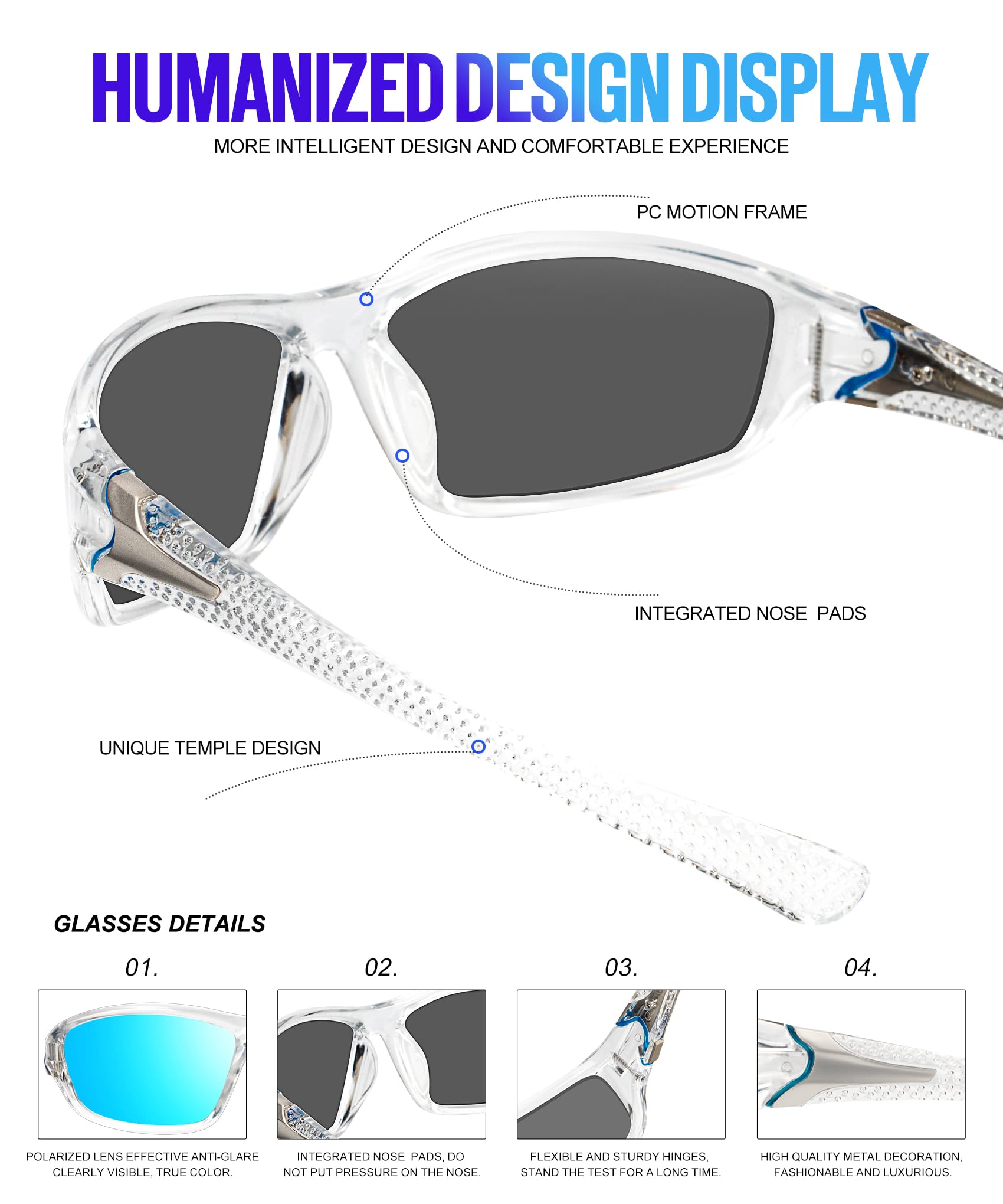 KALIYADI 3 Pack Polarized Sunglasses-Men Sports Sun-glasses: Mens Sunglasses UV Protection for Fishing Driving Cycling