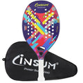 Beach Tennis Racket - Carbon Fiber Beach Tennis Paddle with Sand Grit Surface - Soft EVA Racquet - Lightweight Beach Tennis Equipment