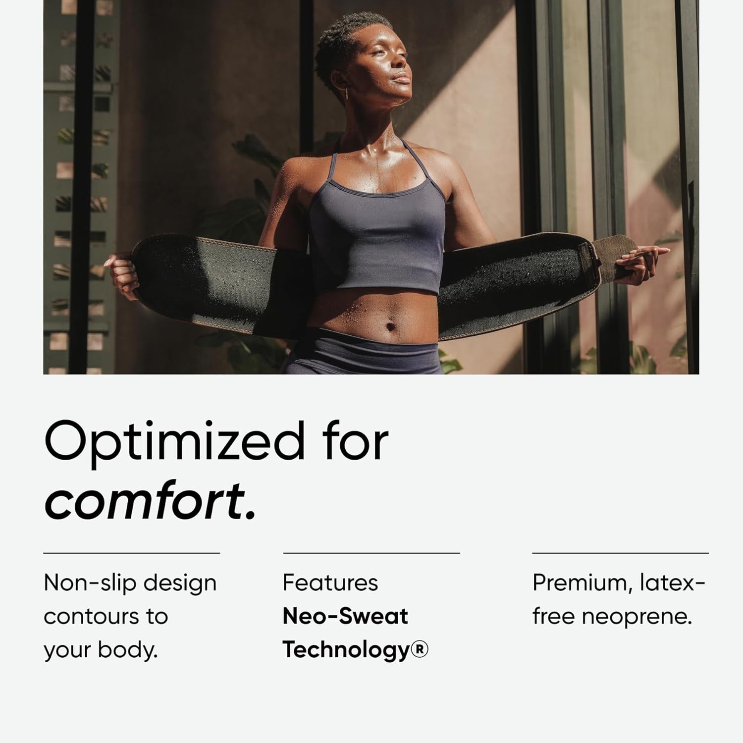Sports Research Sweet Sweat Waist Trimmer - Premium Sweat-Enhancing Fitness Band for All Sizes