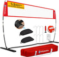 Portable Volleyball Net - 5-Height Adjustable Backyard Set with Widened Base & Carry Bag | 12ft/14ft